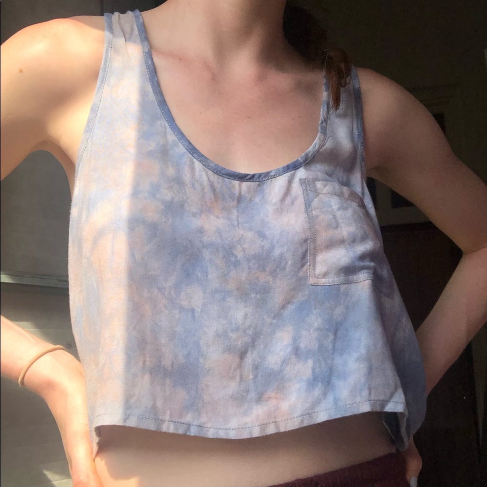 Cropped tank, watercolor tie die